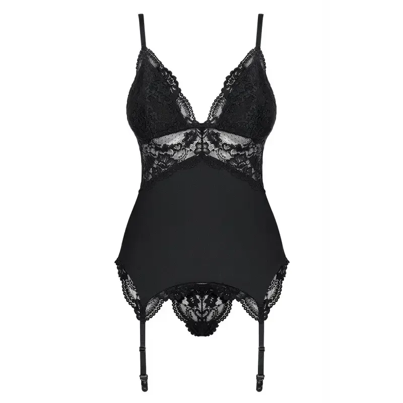 Corset guépière femme noir 810