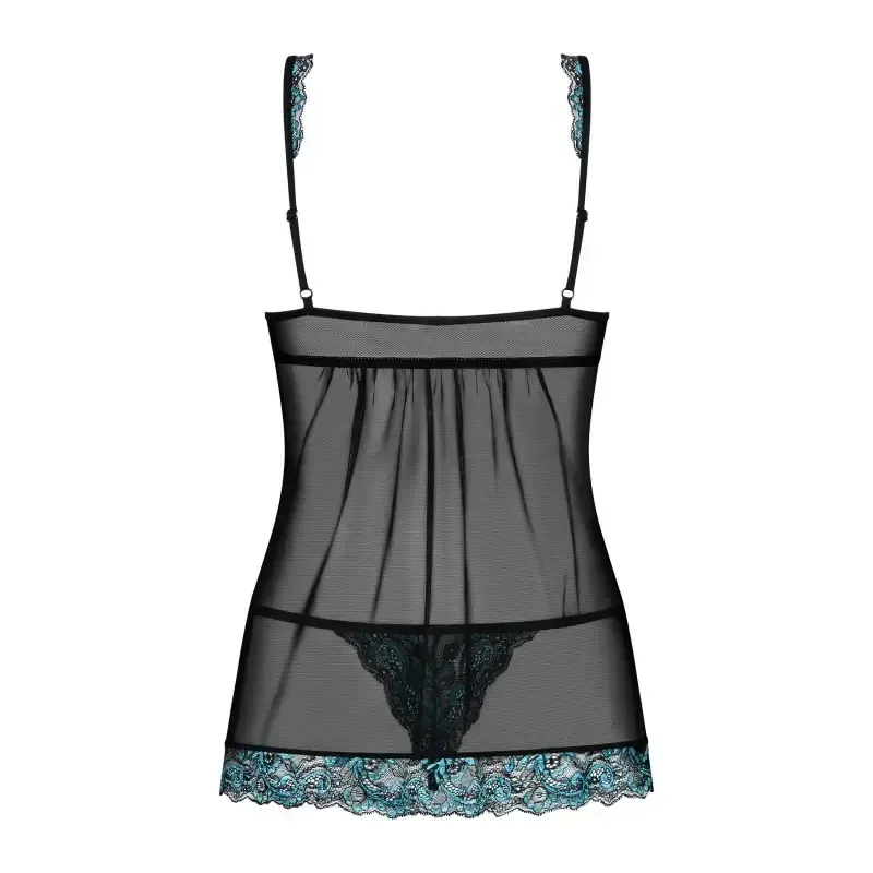Baby doll Amanta noir et turquoise