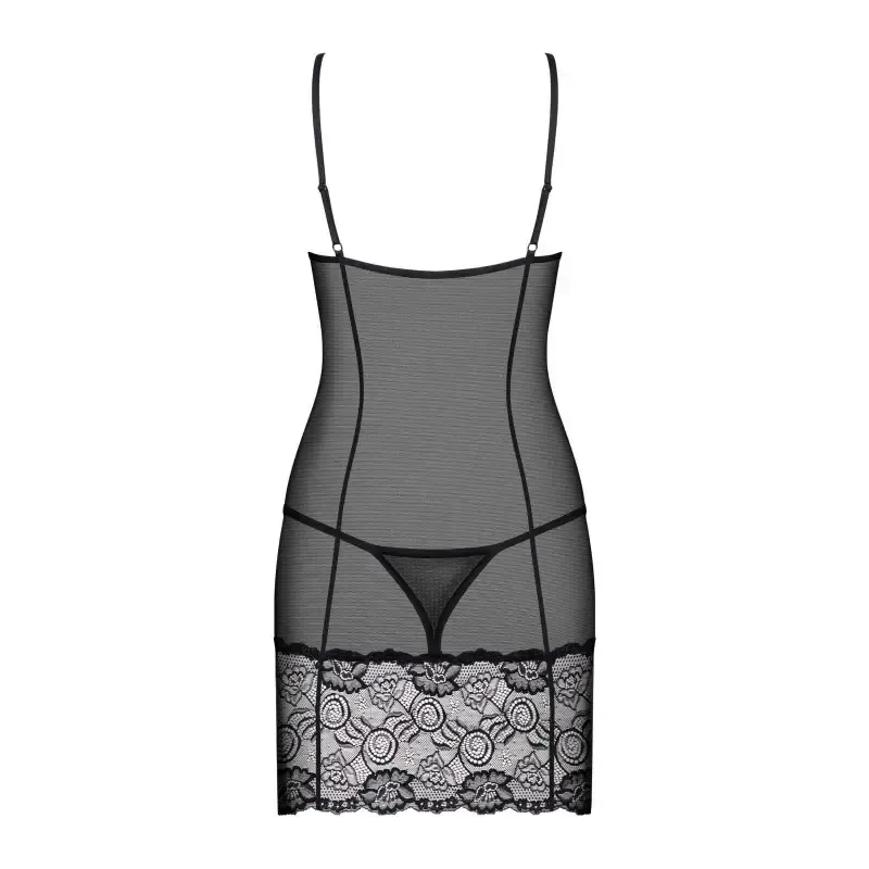 Nuisette transparente de couleur noire modèle Alluria