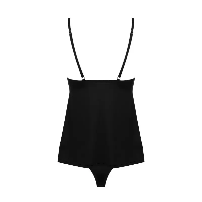 Ensemble lingerie top et culotte Bella rou noir