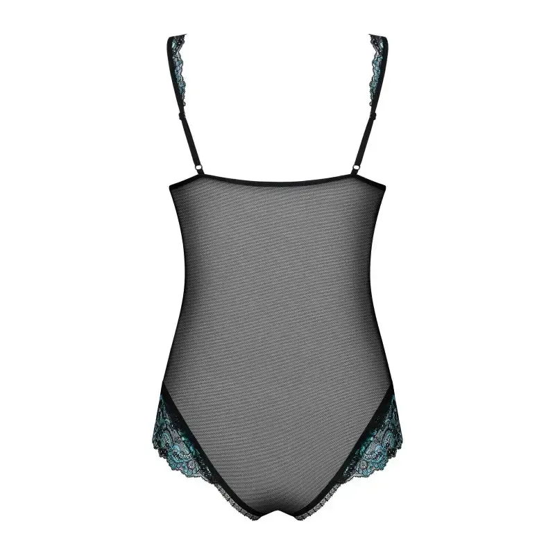 Body femme noir et turquoise Amanta
