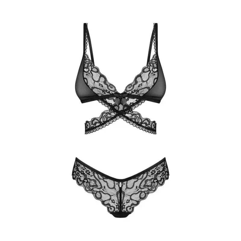 Ensemble lingerie 2 pièces noir avec bijoux Blomentis
