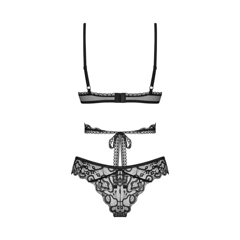 Ensemble lingerie 2 pièces noir avec bijoux Blomentis
