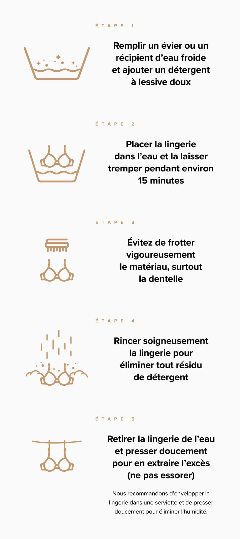Etapes pour laver sa lingerie à la main